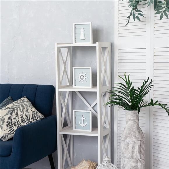 Nautical Wall Decor 3D Anchor, Lighthouse and Ship Wheel - Picture 4 of 7